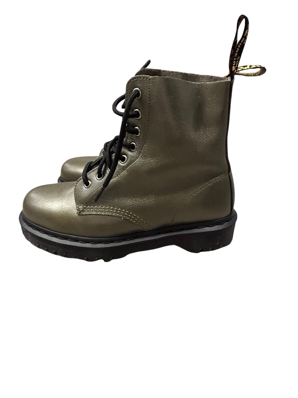 Dr. Martens 1460 Pascal Bex Eclipse Leather Olive Sheen Combat Boots Chunky US